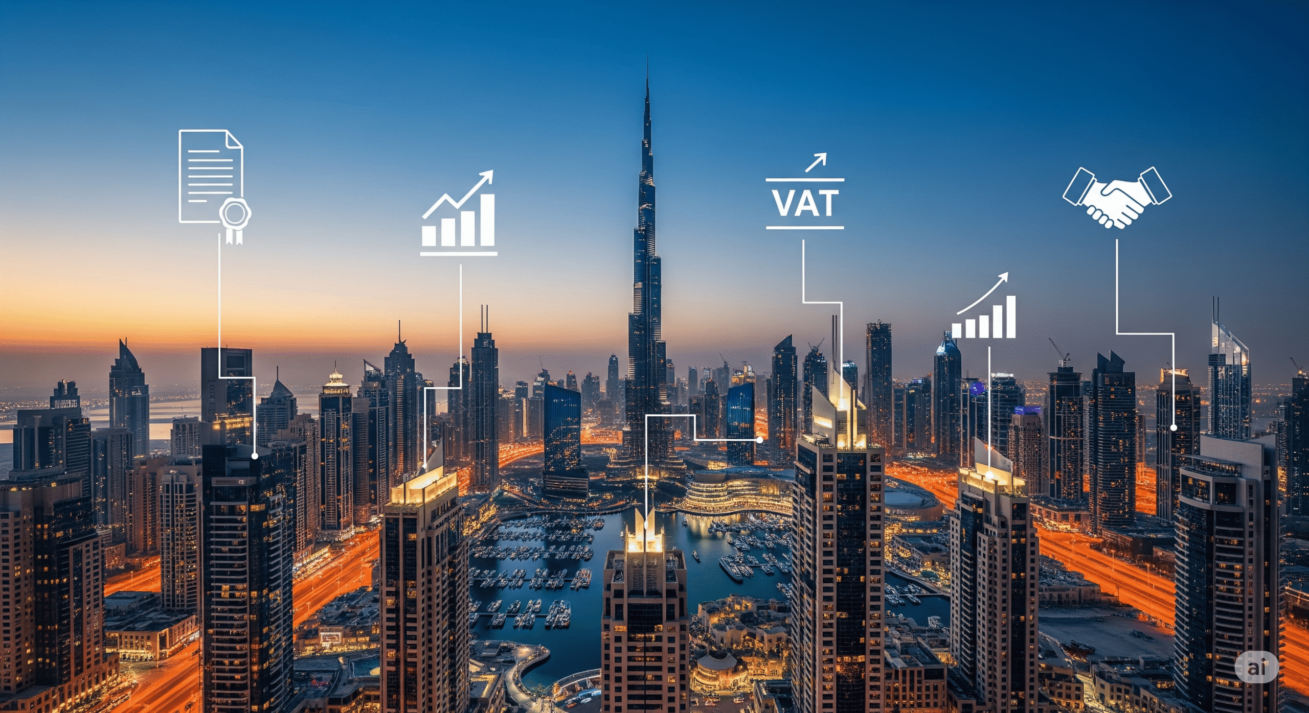 Company formation in Dubai with accounting, bookkeeping, and VAT compliance services for entrepreneurs