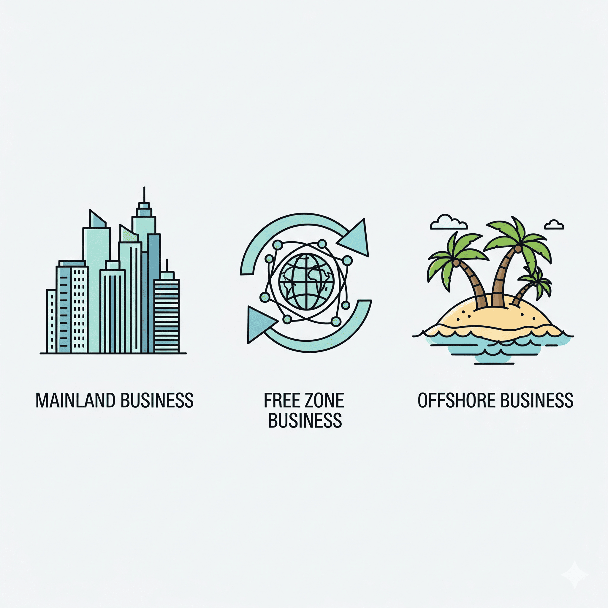 SmartBiz UAE company formation options – mainland, free zone, and offshore business setup.