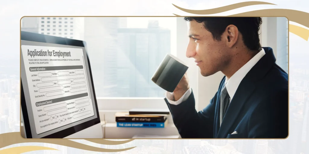 Businessman reviewing VAT de-registration documents.