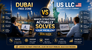 Dubai Free Zone vs US LLC Which Structure Actually Solves Your Problem (2026 Guide)