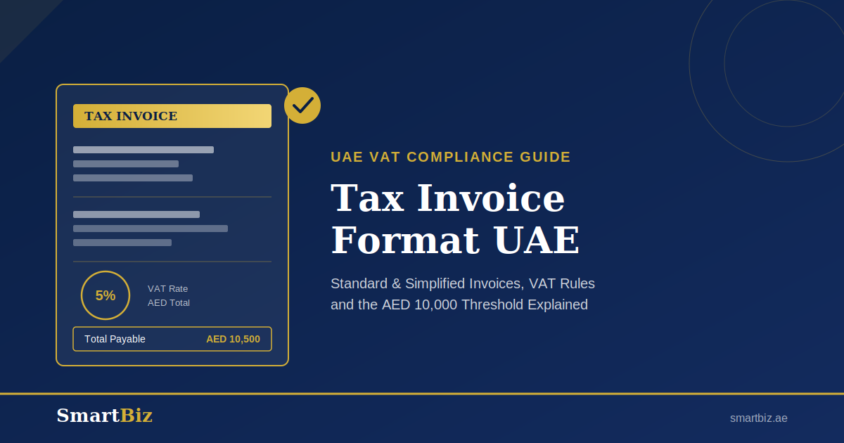Tax Invoice Format UAE Complete Guide SmartBiz