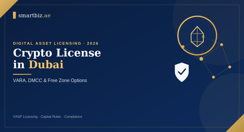 Crypto License in Dubai 2026 VARA, DMCC & Free Zone Guide