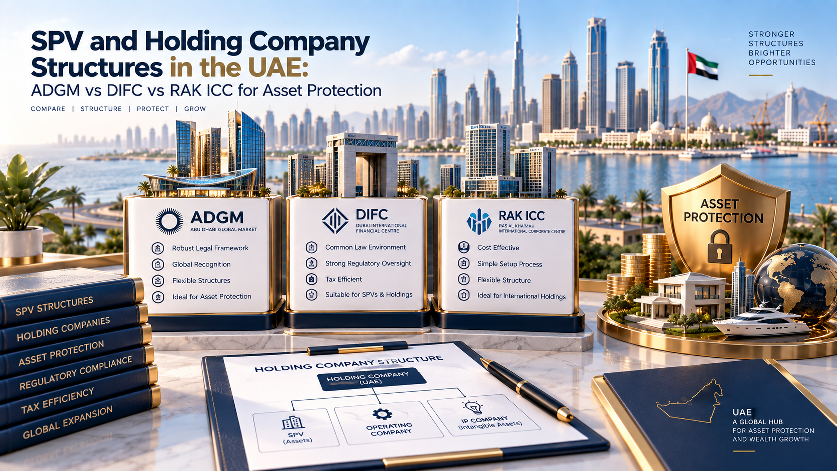 SPV and Holding Company Structures in the UAE ADGM vs DIFC vs RAK ICC for Asset Protection
